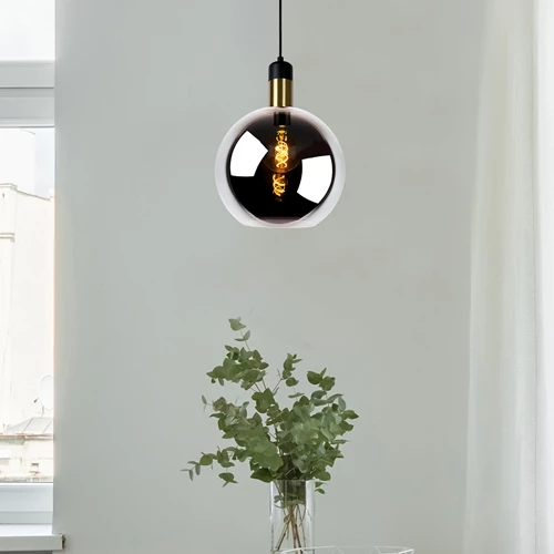 Lucide JULIUS - Pendant light - Ø 28 cm - 1xE27 - Smoke Grey - atmosphere 1